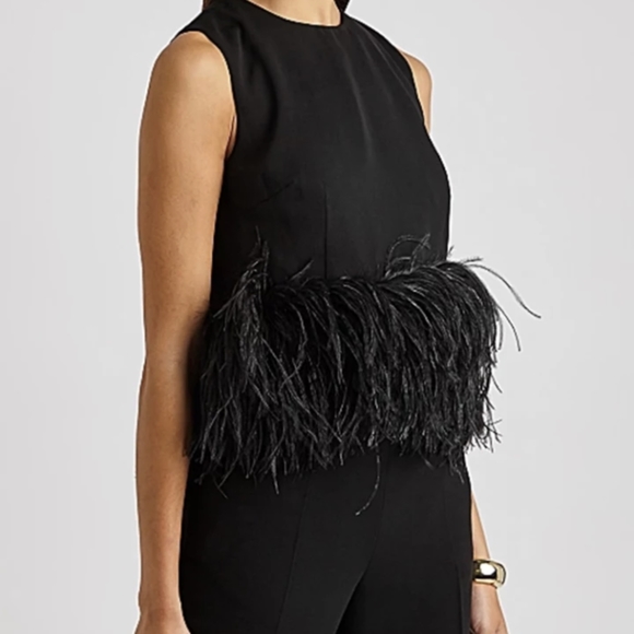 NWT Spring Luxury High Street Feather Cropped Tank Top S:Small&Med - Picture 10 of 13